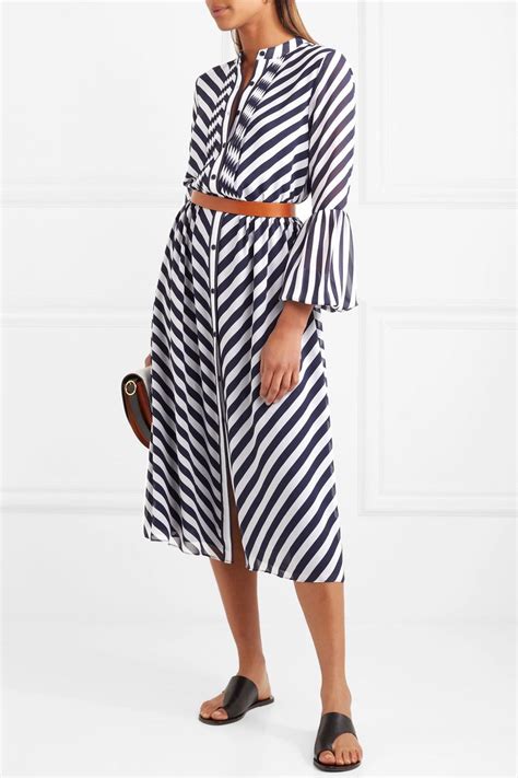 orange striped michael kors dress|Michael Kors midi dress.